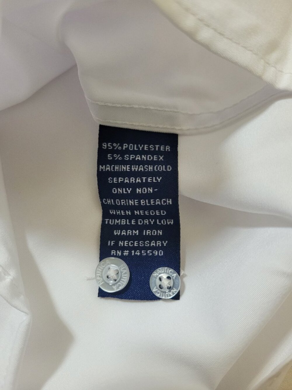Nautica Mens Performance Dress Shirt Slim Fit Stretch White Button Down XL NEW - Picture 5 of 9